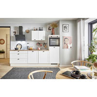 KÜCHENBLOCK PN 435 250 cm  in Weiß, Eichefarben  - Eichefarben/Graphitfarben, Design, Holzwerkstoff/Metall (250cm) - Pino