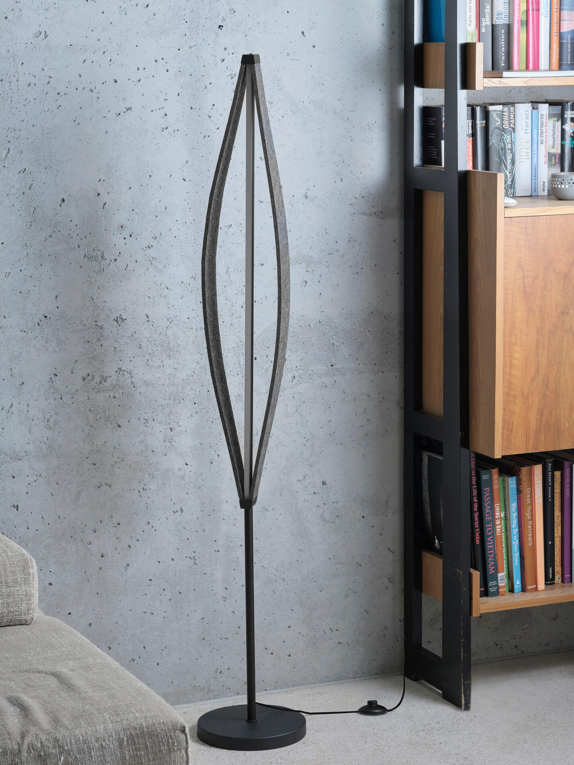LED-STEHLEUCHTE 25/152,5 cm    - Dunkelgrau, Design, Kunststoff/Textil (25/152,5cm) - Osram