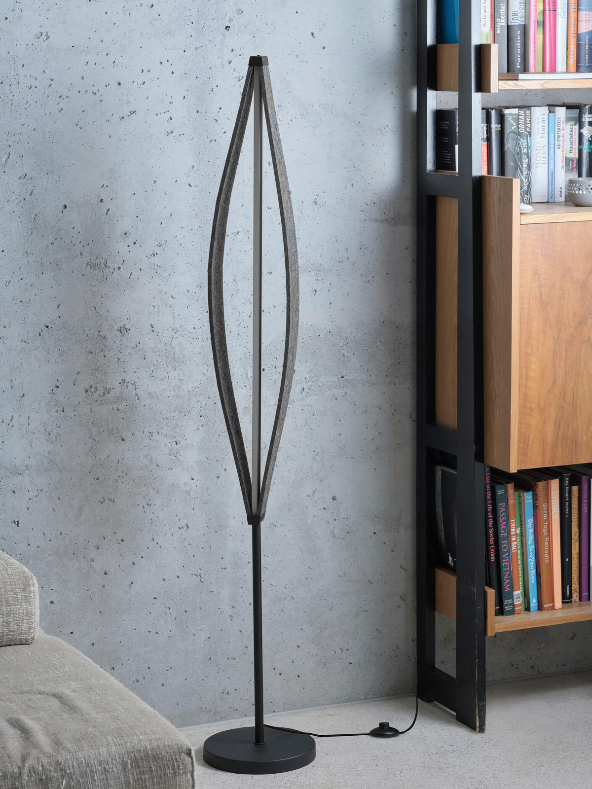LED-STEHLEUCHTE 25/152,5 cm    - Dunkelgrau, Design, Kunststoff/Textil (25/152,5cm) - Osram