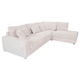ECKSOFA Naturfarben Cord Zierkissen, Rückenkissen, Rücken echt  - Schwarz/Naturfarben, MODERN, Kunststoff/Textil (307/228cm) - Carryhome