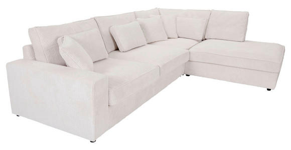 ECKSOFA Naturfarben Cord Zierkissen, Rückenkissen, Rücken echt  - Schwarz/Naturfarben, MODERN, Kunststoff/Textil (307/228cm) - Carryhome
