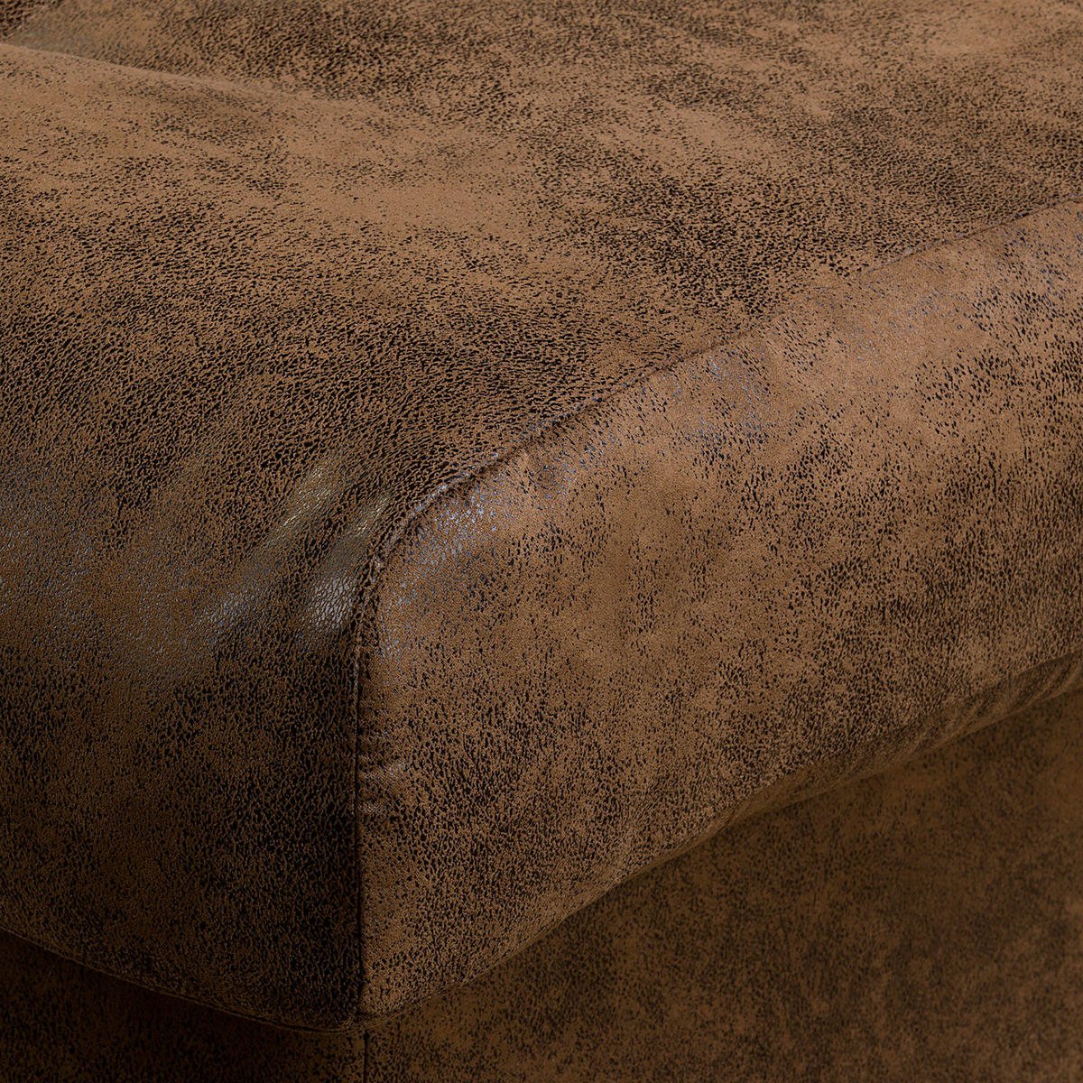 ECKSOFA Naomi in Lederlook Braun Rückenkissen  284/243 cm  - Schwarz/Braun, Design, Kunststoff/Textil (284/243cm) - P & B