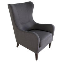 FOTELJ Z OPORO ZA GLAVO,  antracit tekstil - barve wenge/antracit, Design, tekstil/les (73/110/96cm) - Cantus