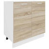 BÄNKSKÅP 80/82/46 cm  i vit, Sonoma ek  - vit/Sonoma ek, Klassisk, metall/trämaterial (80/82/46cm) - MID.YOU