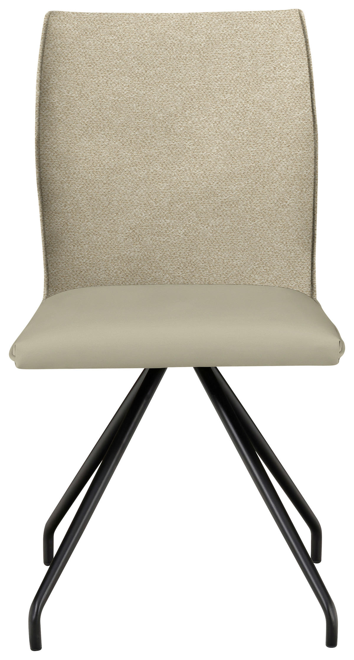 STUHL  in Stahl Mikrofaser Metall, Textil  - Creme/Schwarz, Design, Textil/Metall (49/91/60cm) - Moderano