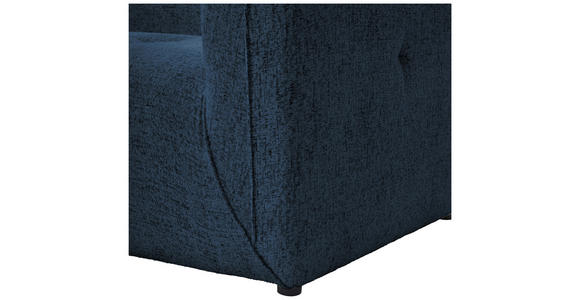 ECKSOFA Dunkelblau Chenille  - Schwarz/Dunkelblau, KONVENTIONELL, Kunststoff/Textil (164/255cm) - Ambia Home