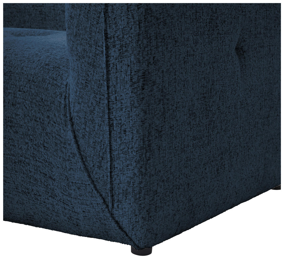 ECKSOFA in Chenille Dunkelblau  - Schwarz/Dunkelblau, Konventionell, Kunststoff/Textil (164/255cm) - MID.YOU