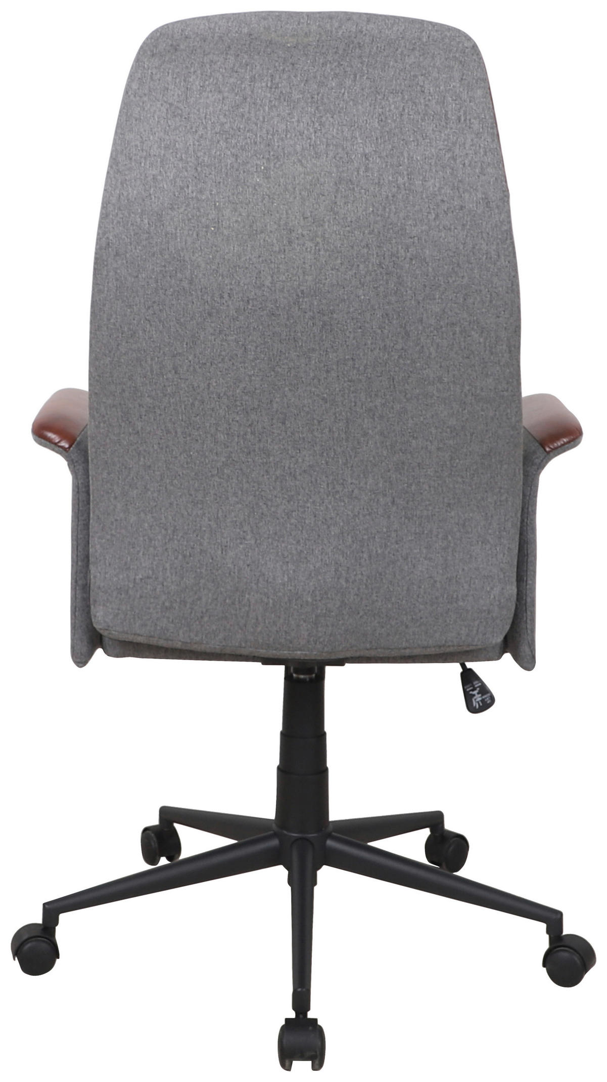 DREHSTUHL Lederlook, Flachgewebe Braun, Grau  - Schwarz/Braun, MODERN, Kunststoff/Textil (79/114,5/66cm) - MID.YOU