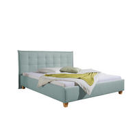 POLSTERBETT 160/200 cm,  in Petrol,  - Petrol/Naturfarben, MODERN, Holz/Textil (160/200cm) - Livetastic