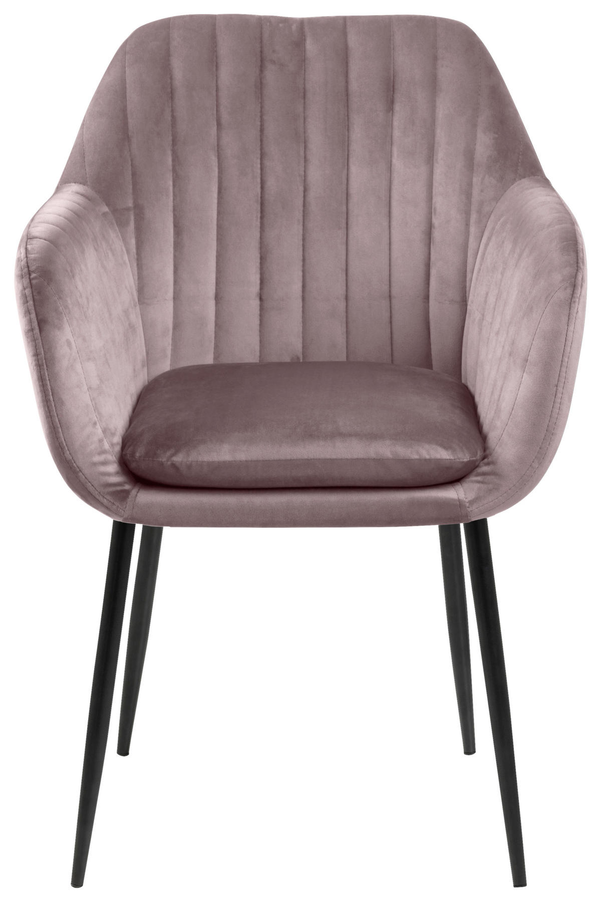 ARMLEHNSTUHL  in Velours  - Schwarz/Altrosa, Trend, Textil/Metall (57/83/59cm) - Ambia Home
