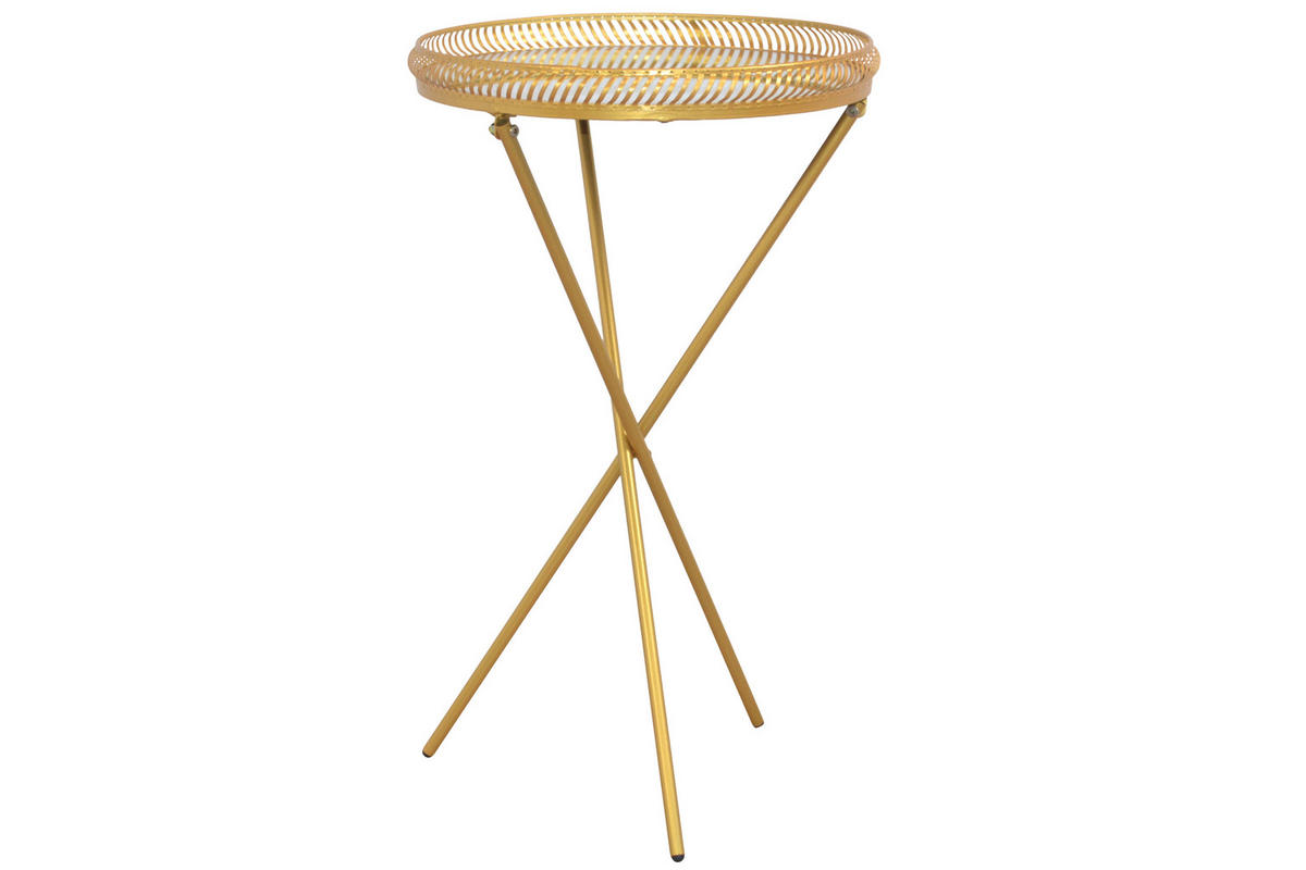 BEISTELLTISCH 40/40/71 cm Goldfarben rund  - Goldfarben, Design, Glas/Metall (40/40/71cm) - MID.YOU