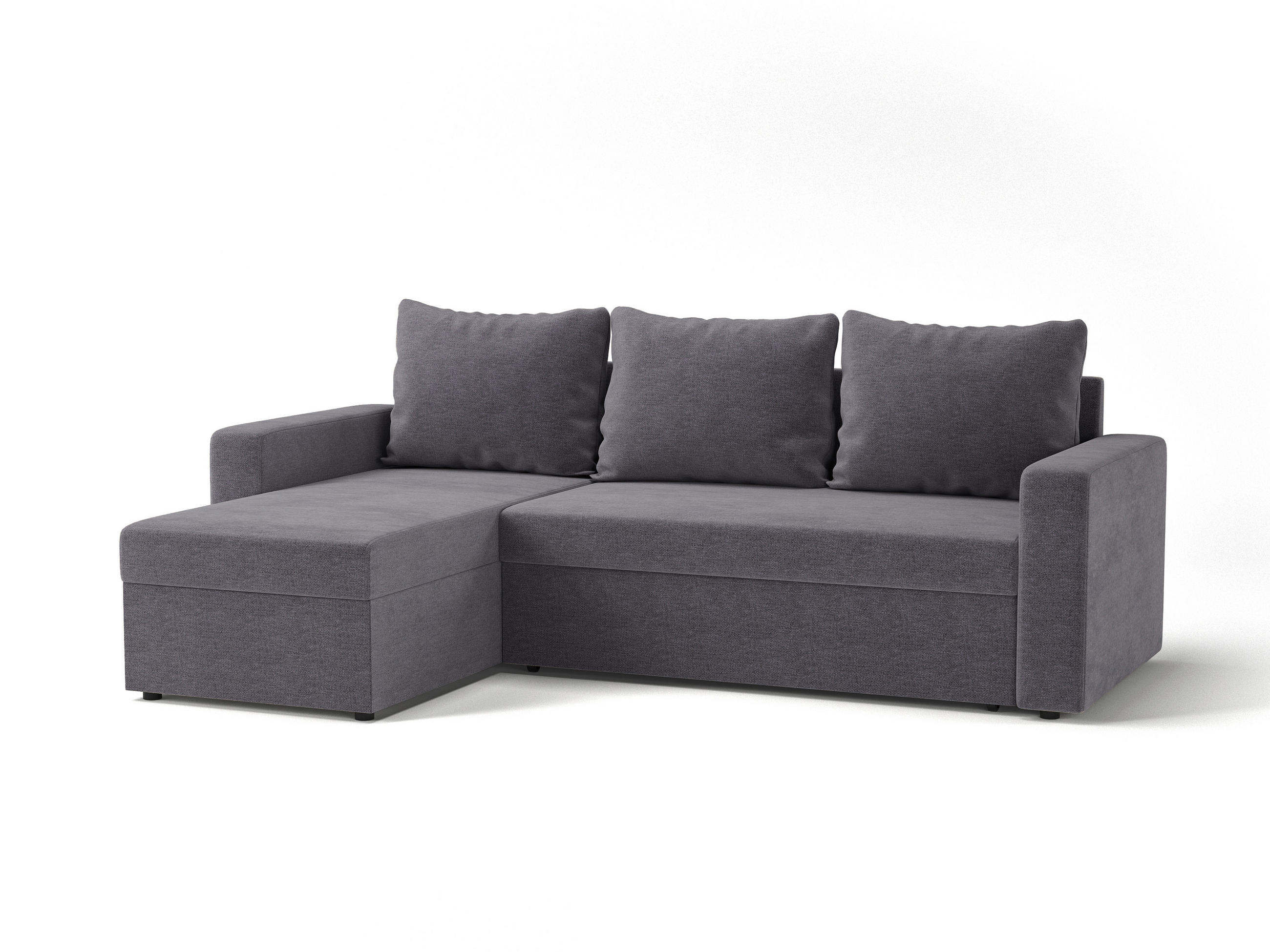 ECKSOFA HOLLYWOOD in Flachgewebe Braun  - Schwarz/Braun, Design, Kunststoff/Textil (151/230cm) - MID.YOU