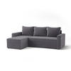 ECKSOFA HOLLYWOOD in Flachgewebe Braun  - Schwarz/Braun, Design, Kunststoff/Textil (151/230cm) - MID.YOU