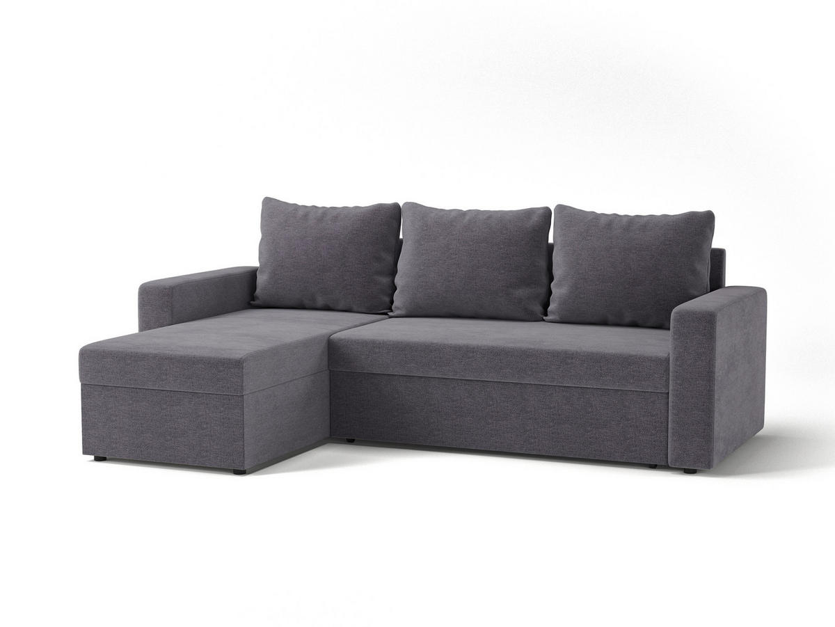 ECKSOFA HOLLYWOOD in Flachgewebe Braun  - Schwarz/Braun, Design, Kunststoff/Textil (151/230cm) - MID.YOU