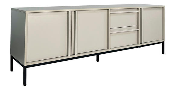 LOWBOARD WABI  in 180/60,5/40 cm  - Hellgrau/Schwarz, Design, Holz/Holzwerkstoff (180/60,5/40cm) - Xora