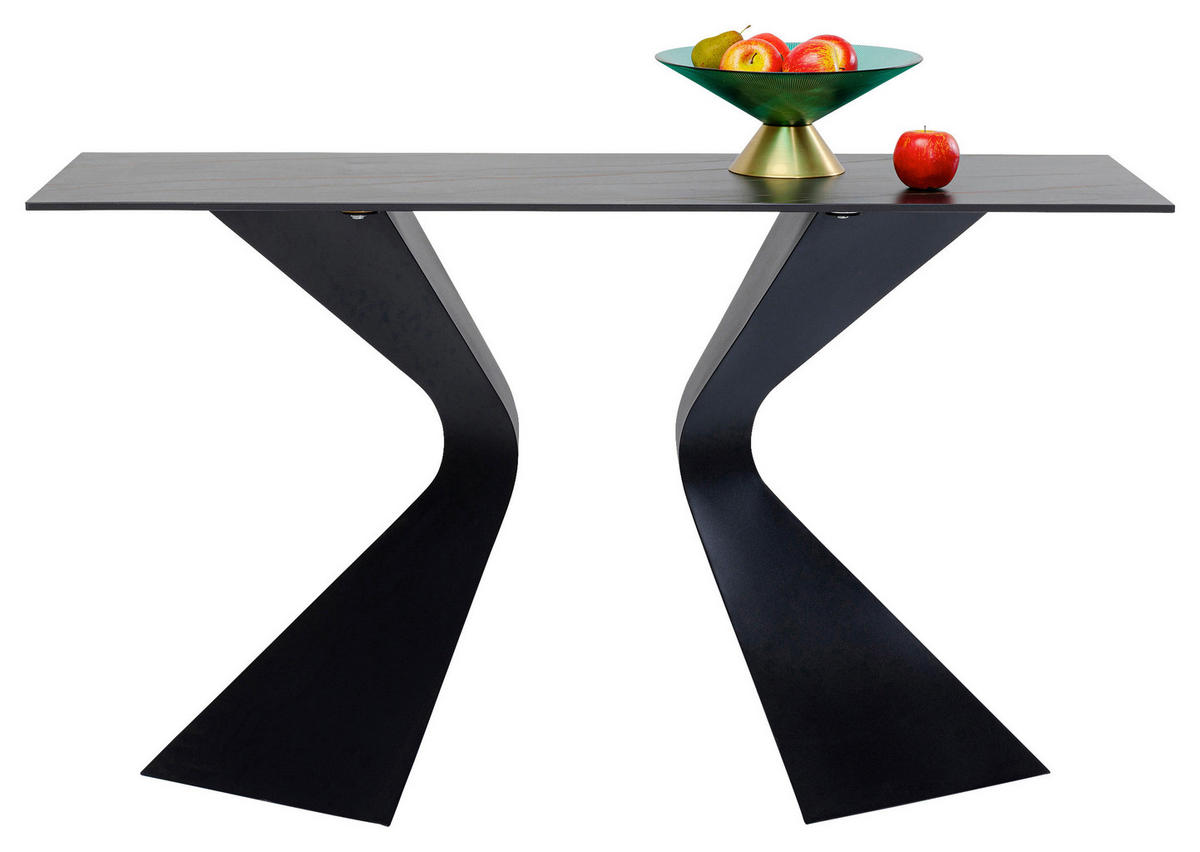 KONSOLENTISCH Schwarz  - Schwarz, Basics, Keramik/Metall (140/45/81cm) - Kare-Design