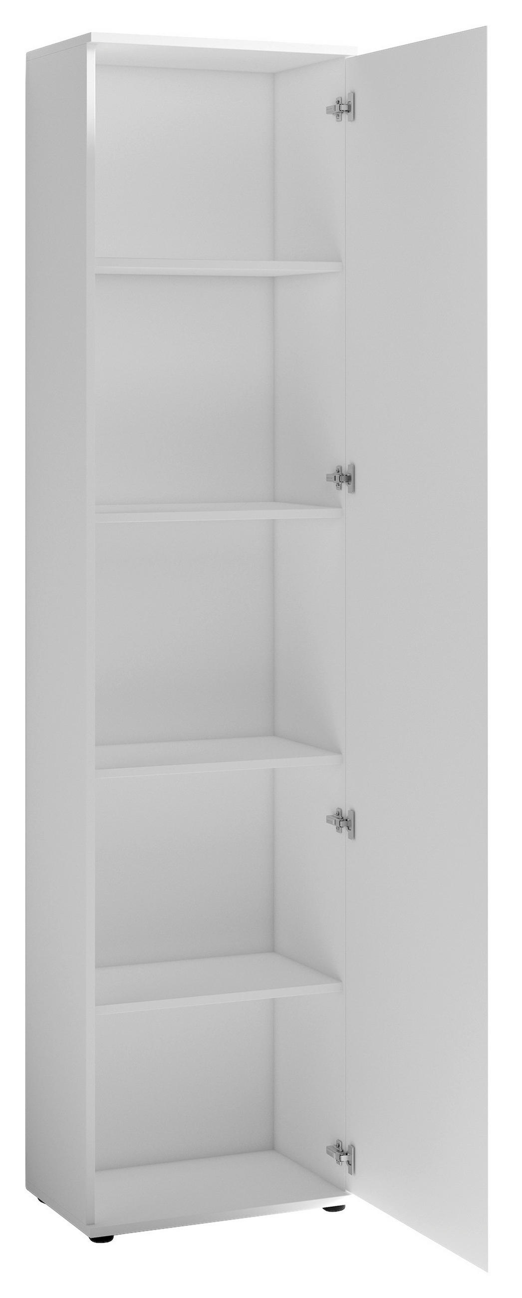 GARDEROBENSCHRANK Jakob  in 49/196/30 cm  - Silberfarben/Weiß, MODERN, Holzwerkstoff/Kunststoff (49/196/30cm) - MID.YOU