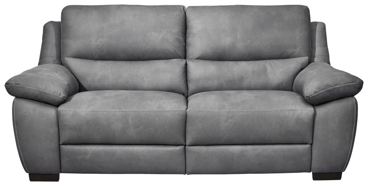 2,5-SITZER in Webstoff Grau  - Wengefarben/Weiss, Konventionell, Holz/Textil (210/96/99cm) - Livetastic