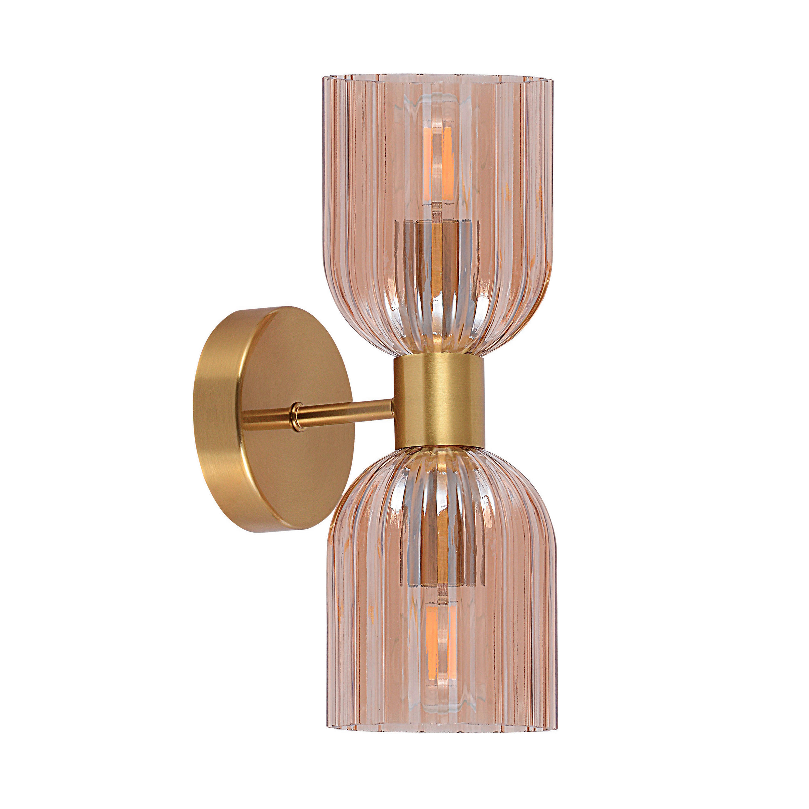 VÄGGLAMPA Piega   - bärnstensfärgad, Klassisk, glas (28/10/14.5cm)