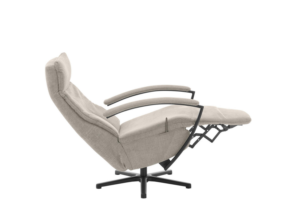 RELAXSESSEL in Textil Beige  - Beige/Schwarz, Design, Textil/Metall (76/110/83cm) - Beldomo Speed