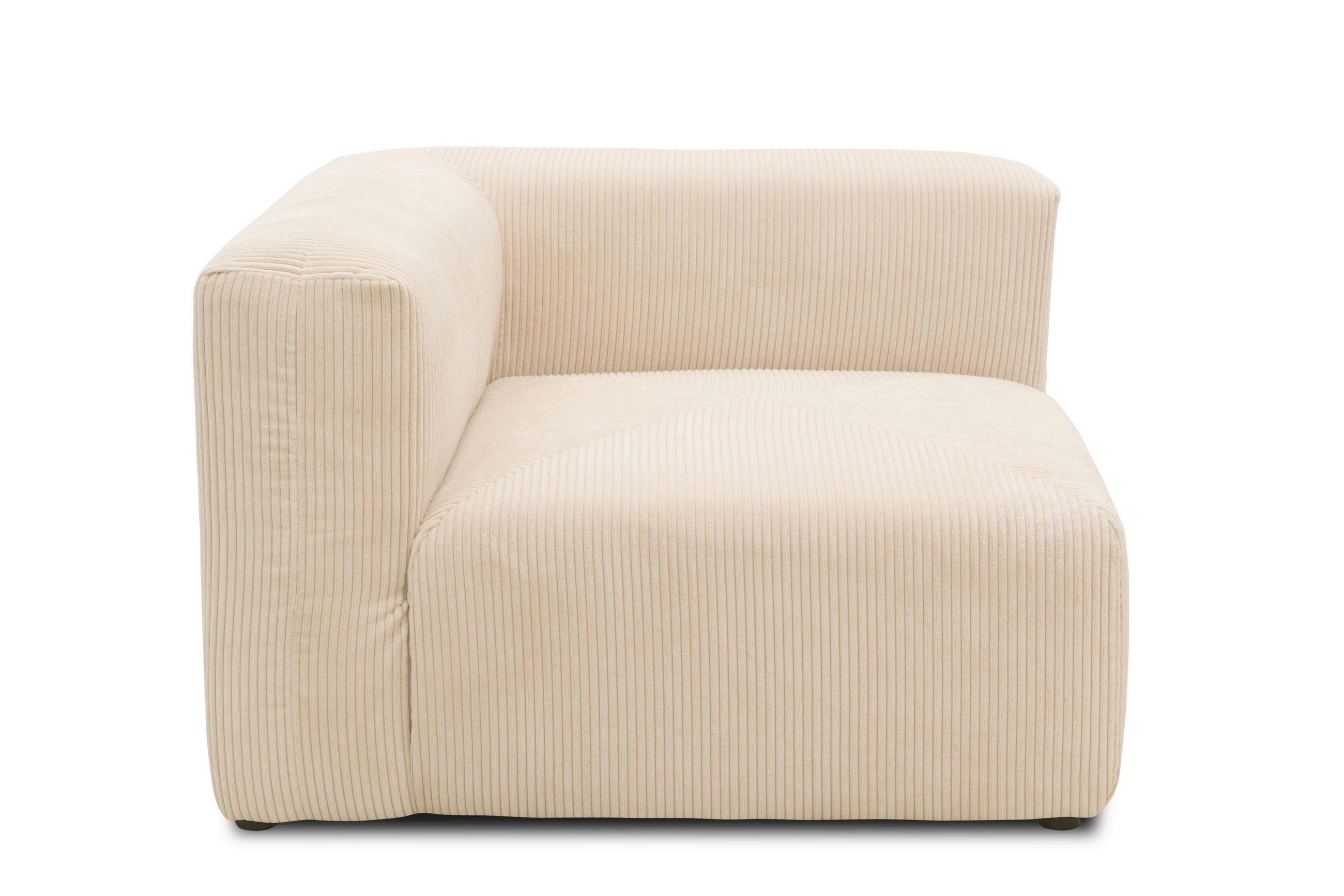 SOFAELEMENT in Cord, Mikrofaser Creme - Creme/Schwarz, Design, Kunststoff/Textil (108/69/108cm) - MID.YOU