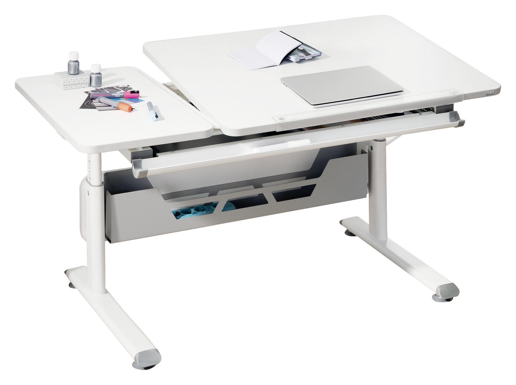 JUGENDSCHREIBTISCH 130/70/53-79 cm in Weiss - Weiss, Basics, Holzwerkstoff/Kunststoff (130/70/53-79cm) - Paidi