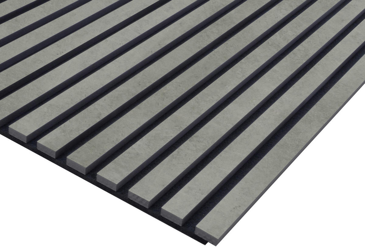 AKUSTIKPANEEL Beton foliert Grau 57.25/267/1,9 cm  - Grau, KONVENTIONELL, Holzwerkstoff/Textil (57.25/267/1,9cm)