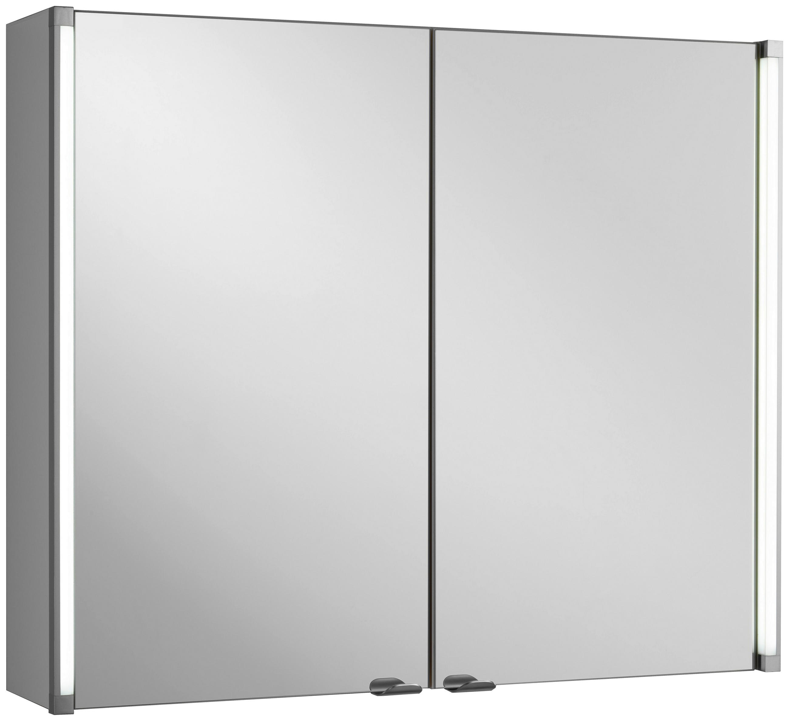 SPIEGELSCHRANK 81/67/16,5 cm  - Alufarben/Weiß, MODERN, Glas/Holzwerkstoff (81/67/16,5cm) - MID.YOU