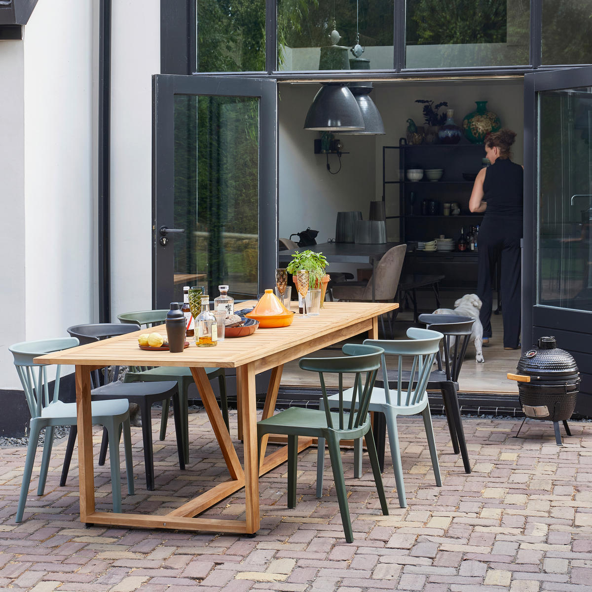 GARTENSTUHL-SET Grün  - Grün, MODERN, Kunststoff (52/75/53cm) - Livetastic