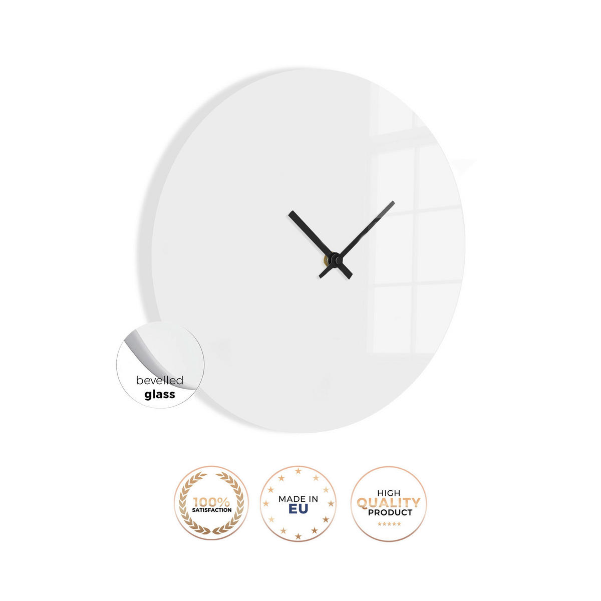 WANDUHR Grau  - Grau, Basics, Glas/Kunststoff (30cm)