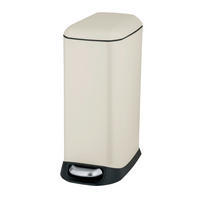 TRETEIMER 12 L  - Creme/Schwarz, Basics, Kunststoff/Metall (20,5/46/36cm) - Wenko