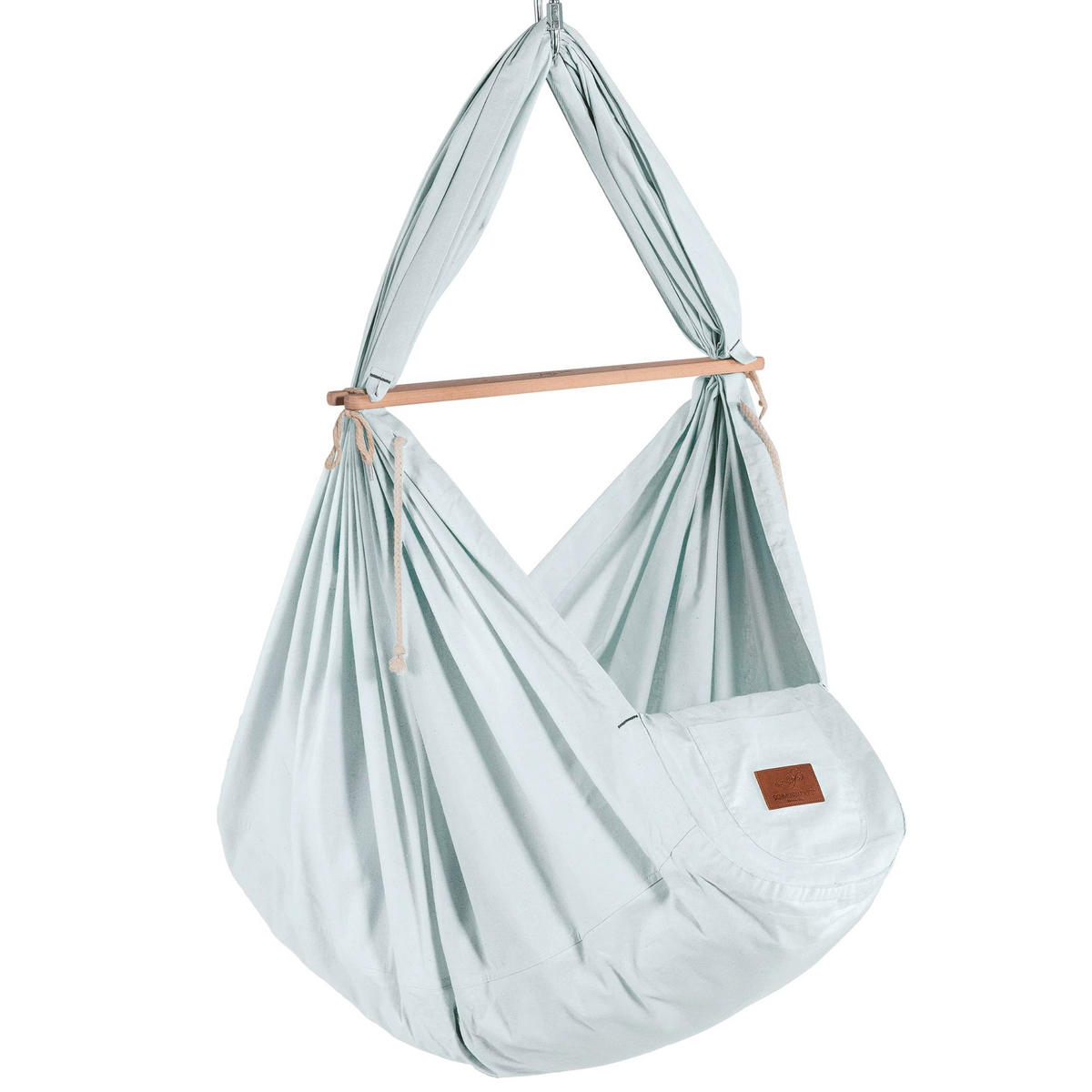 FEDERWIEGE BIO GREYAIR   - Hellgrau/Weiß, Basics, Kunststoff/Textil (135/194/135cm) - SCHMUSEWOLKE