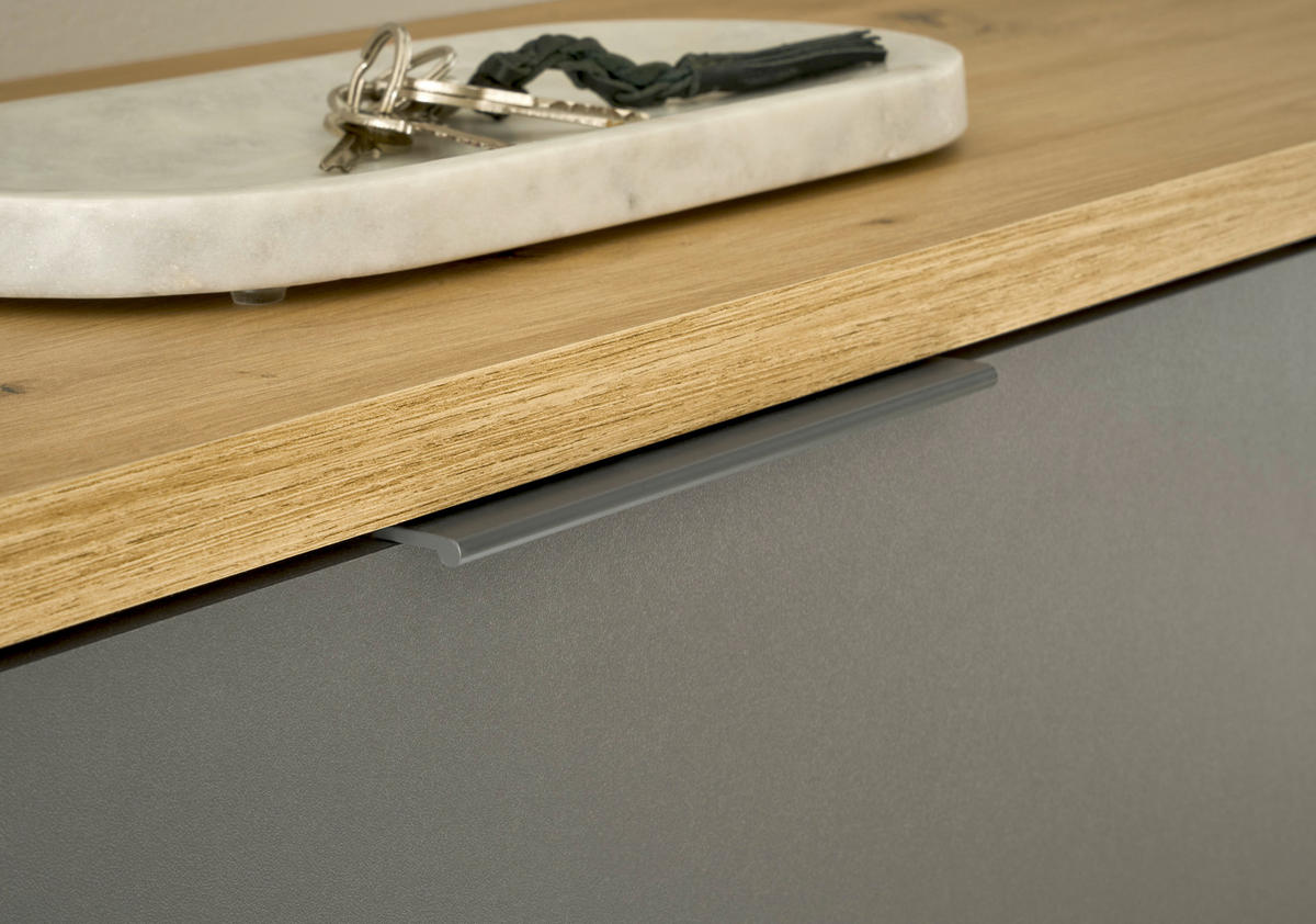 SCHUHSCHRANK Grau, Eiche Artisan  - Schwarz/Eiche Artisan, Natur, Holzwerkstoff/Kunststoff (85/105/38cm) - MID.YOU