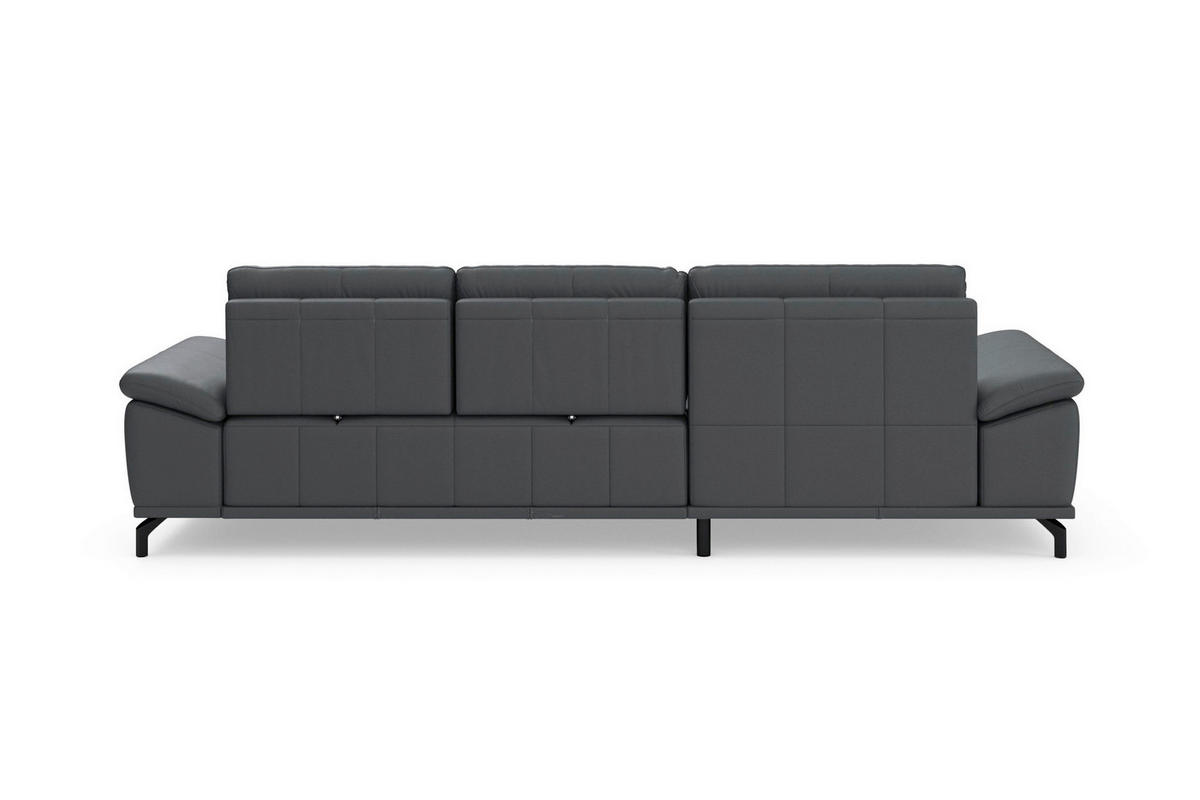 ROHOVÁ SEDAČKA, koža, čierna - čierna, Basics, kov/koža (176/301cm) - Sit & More