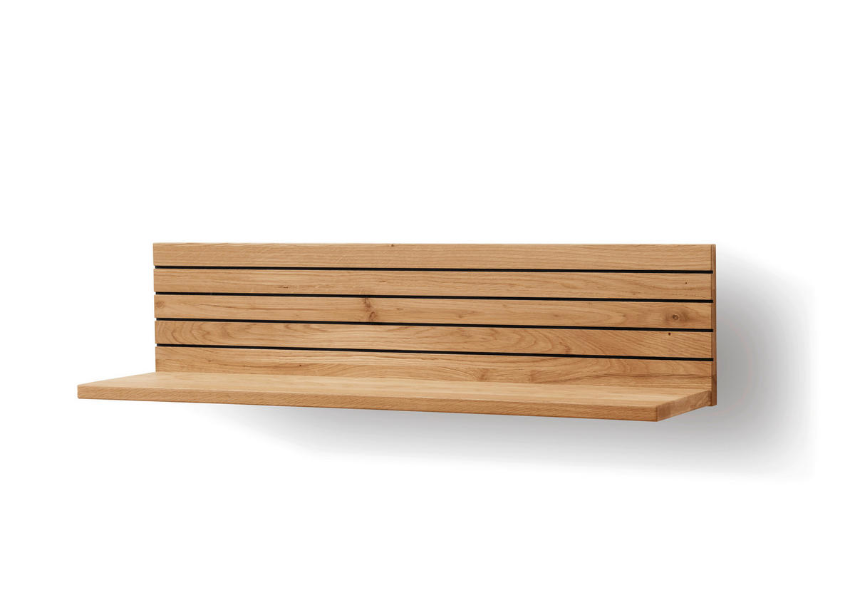 WANDBOARD Holz Asteiche massiv Eichefarben  - Eichefarben, KONVENTIONELL, Holz (78/19/21cm) - Linea Natura
