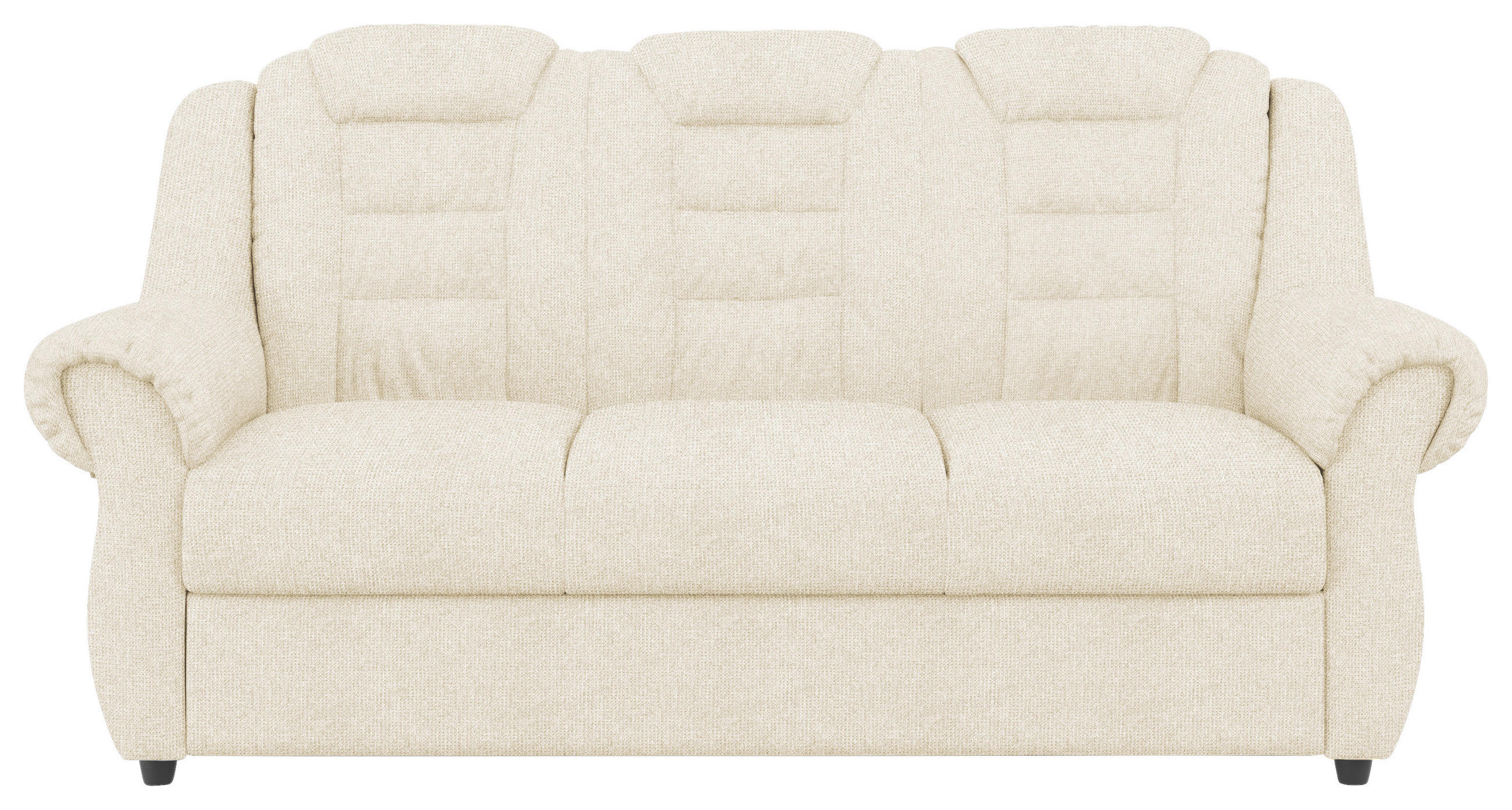 3-SITZER-SOFA Chenille Creme  - Creme/Schwarz, KONVENTIONELL, Kunststoff/Textil (196/102/101cm) - Livetastic