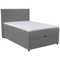 BOXBETT 120/200 cm,  in Grau, Matratze, Bettkasten, Topper, H3 = fest  - Schwarz/Grau, KONVENTIONELL, Kunststoff/Textil (120/200cm) - Moderano