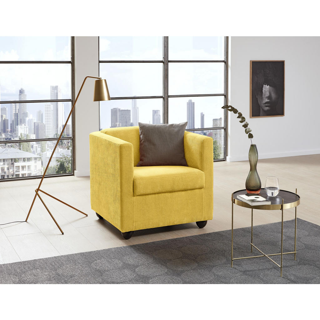 Thumbnail - Looks by W.Joop Sessel Looks I, Gelb, Textil, Buche, massiv, Uni, 72x71x75 cm, Made in EU, Wohnzimmer, Sessel, Polsterse...