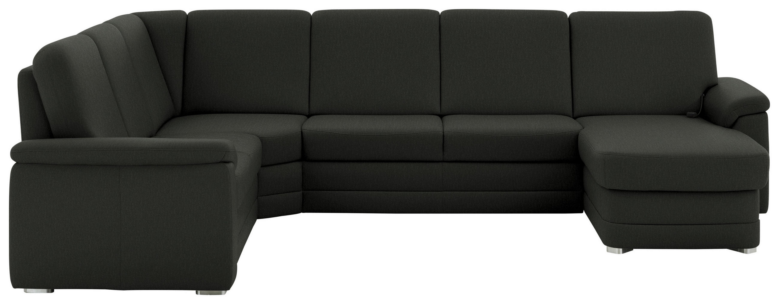 WOHNLANDSCHAFT Chenille Anthrazit  - Anthrazit/Alufarben, Konventionell, Holz/Textil (235/329/160cm) - Beldomo Comfort