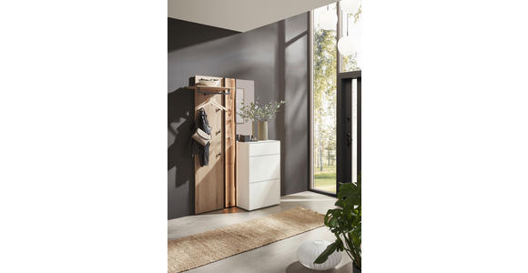 GARDEROBE 3-teilig  in 125/196/39 cm  - Eichefarben/Weiß, Design, Glas/Holz (125/196/39cm) - Johann Jakob