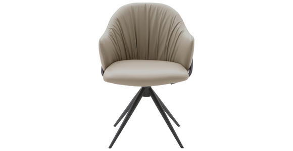 ARMLEHNSTUHL  in Echtleder pigmentiert  - Anthrazit/Grau, Design, Leder (57/84/44,5cm) - Belluti