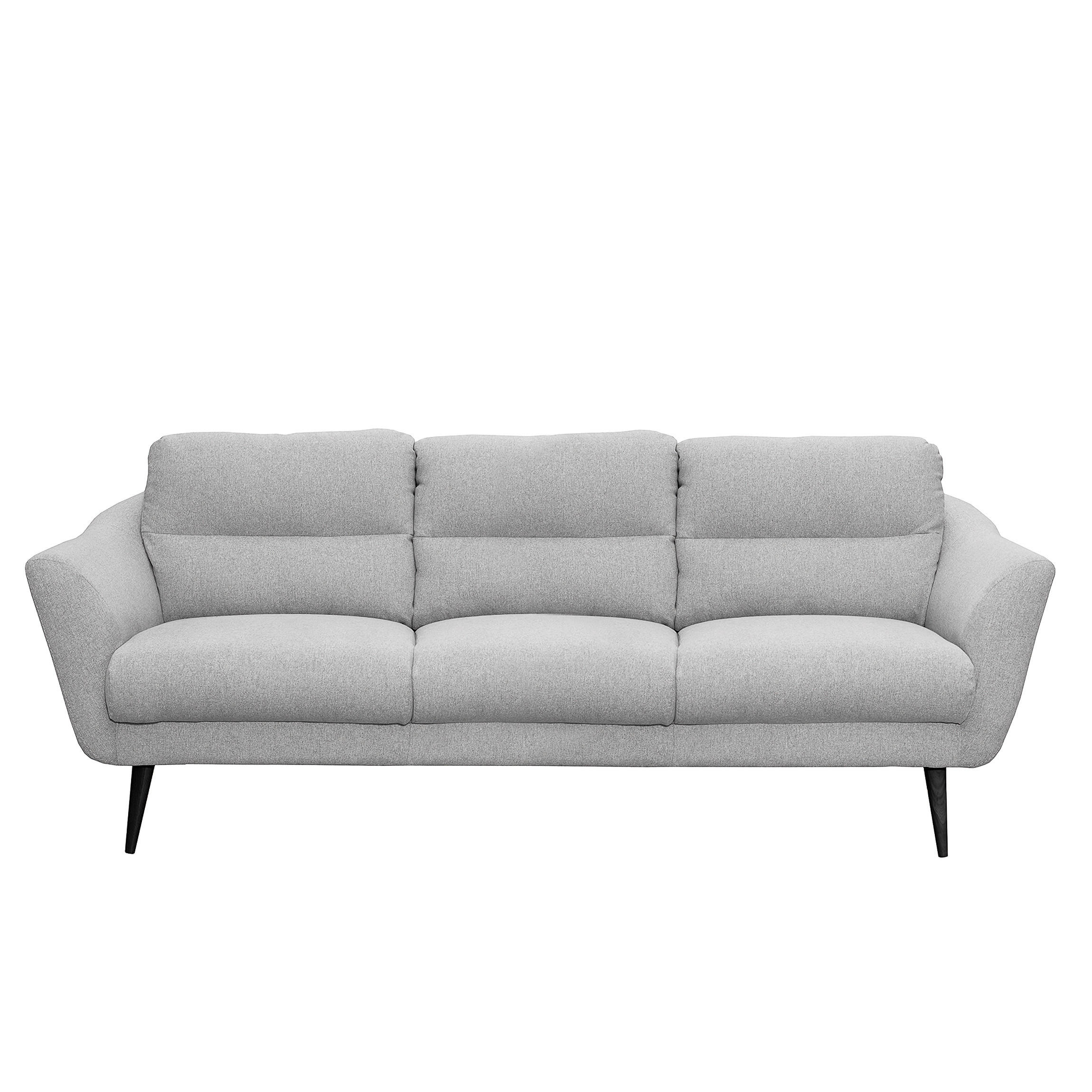 3-SITZER-SOFA in Webstoff Hellgrau  - Hellgrau/Schwarz, Design, Holz/Textil (209/87/88cm) - Livetastic