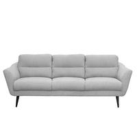 3-SITZER-SOFA in Webstoff Hellgrau  - Hellgrau/Schwarz, Design, Holz/Textil (209/87/88cm) - Livetastic