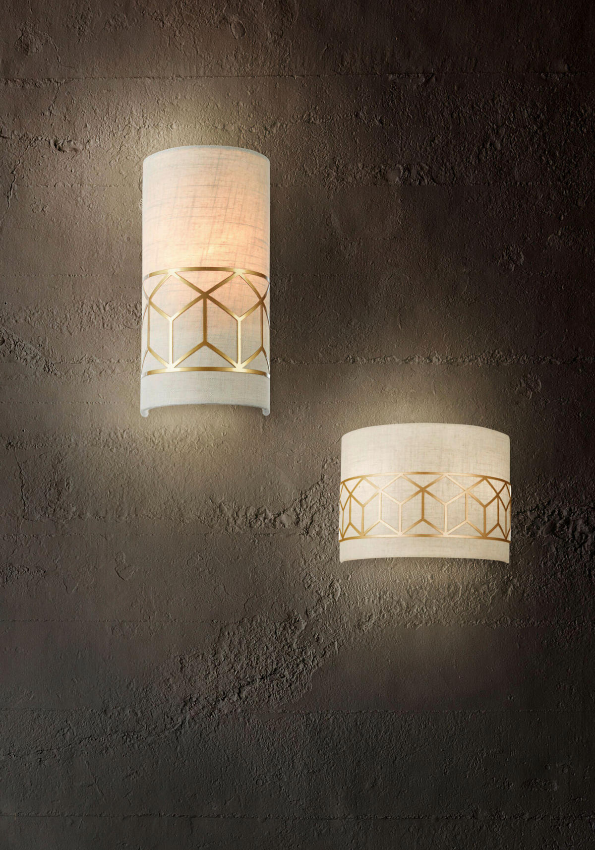 WANDLEUCHTE House   - Goldfarben, Trend, Kunststoff/Textil (23,9/10,1/10,1cm) - MAYTONI