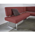 ECKBANK 173/137 cm  in Edelstahlfarben, Bordeaux  - Edelstahlfarben/Bordeaux, Design, Textil/Metall (173/137cm) - Dieter Knoll