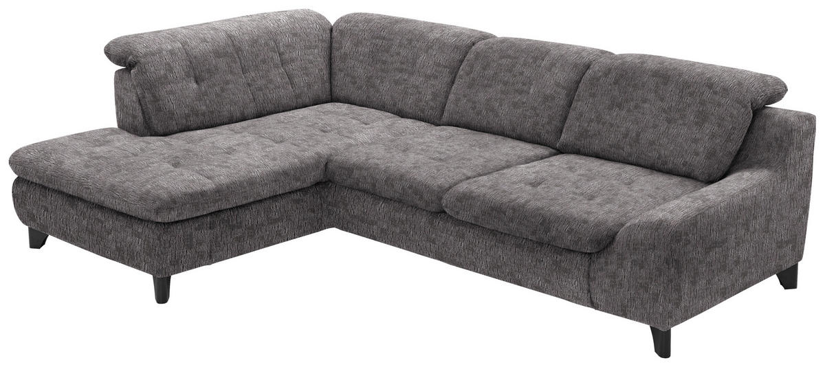 HÖRNSOFFA i chenille gråbrun  - gråbrun/svart, Klassisk, metall/textil (200/281cm) - MID.YOU