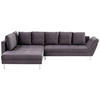 ECKSOFA in Velours Dunkelgrau  - Chromfarben/Dunkelgrau, Design, Kunststoff/Textil (224/326cm) - Stylife