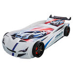 AUTOBETT 90/200 cm  in Weiß  - Schwarz/Braun, KONVENTIONELL, Holz/Holzwerkstoff (90/200cm) - Xora