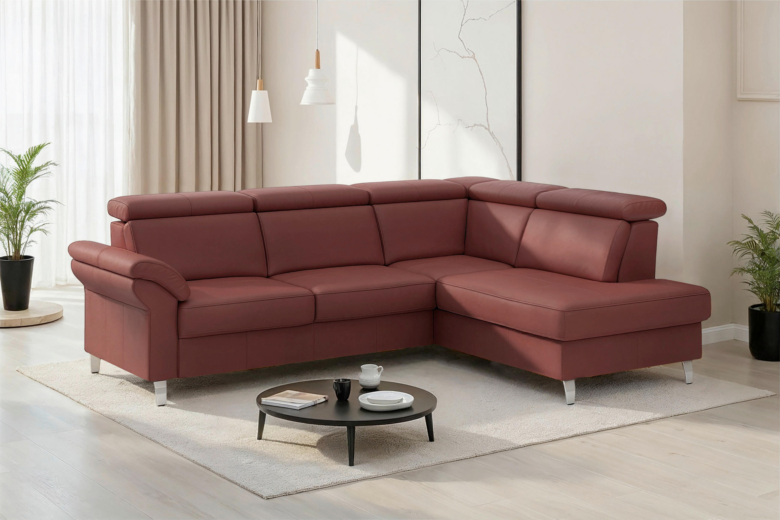 Sit & More Ecksofa Arngast E Rotbraun 245x194 cm