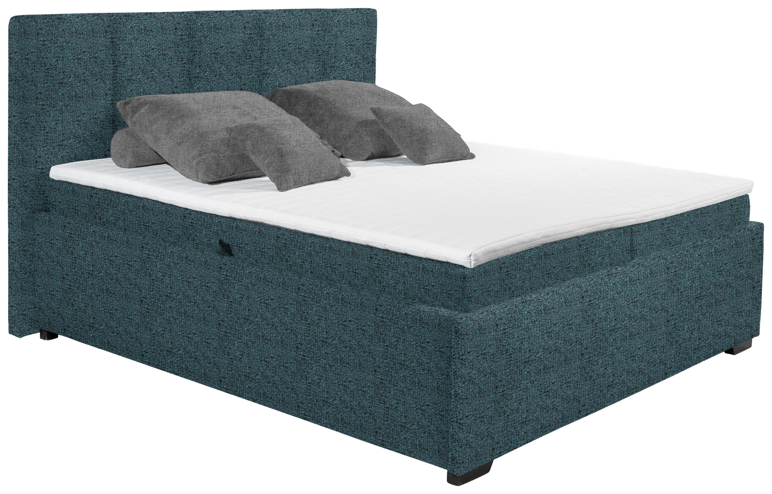 POLSTERBETT Matratze, Bettkasten, Topper 180/200 cm  in Blau  - Blau/Graphitfarben, KONVENTIONELL, Kunststoff/Textil (180/200cm) - Esposa